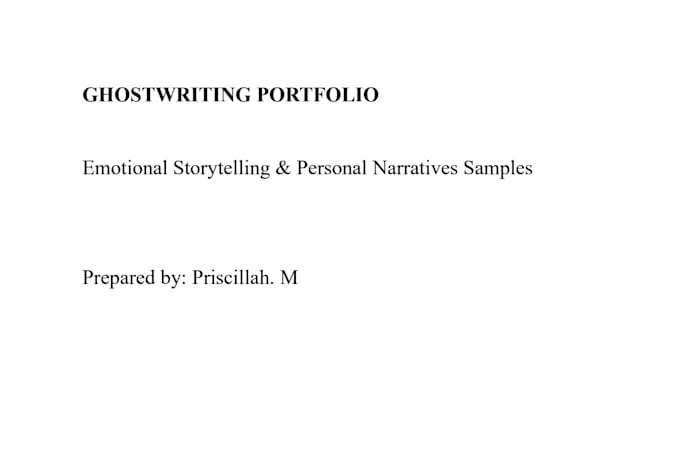 ghostwrite your life story or personal narrative